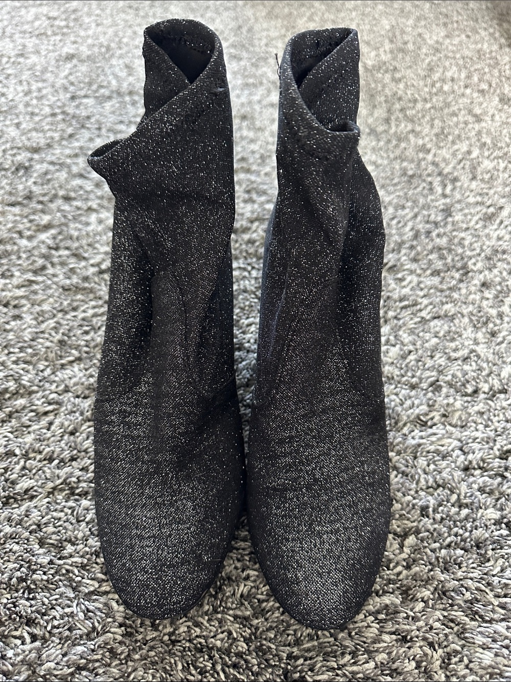 Express Black Sparkle Sock Ankle Boots